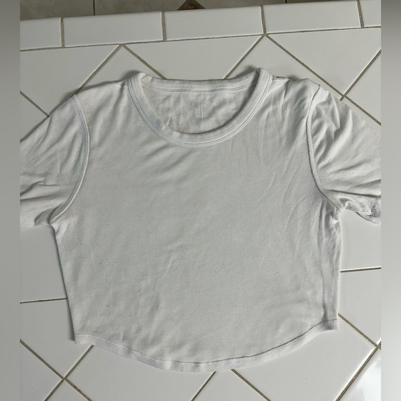 Lululemon Hold Tight Cropped Tee White Size 8 - Picture 5 of 6